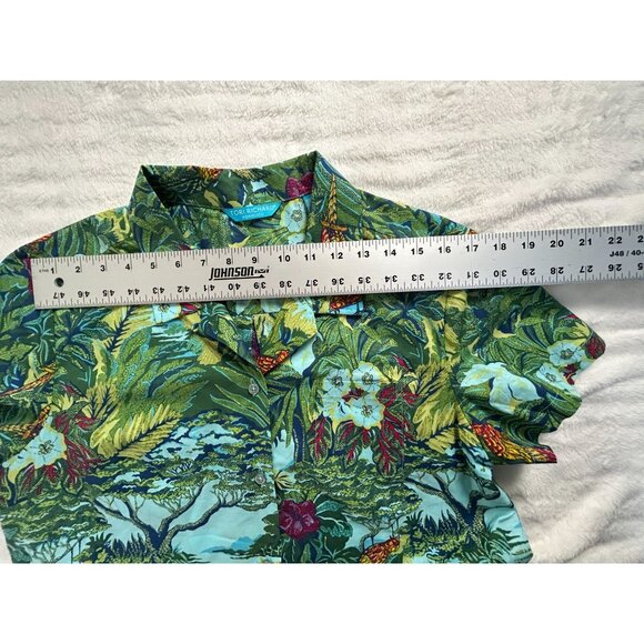 Tori Richard Honolulu Cotton Lawn Button-Up Tropical Hawaiian Shirt Large Green - Picture 5 of 7